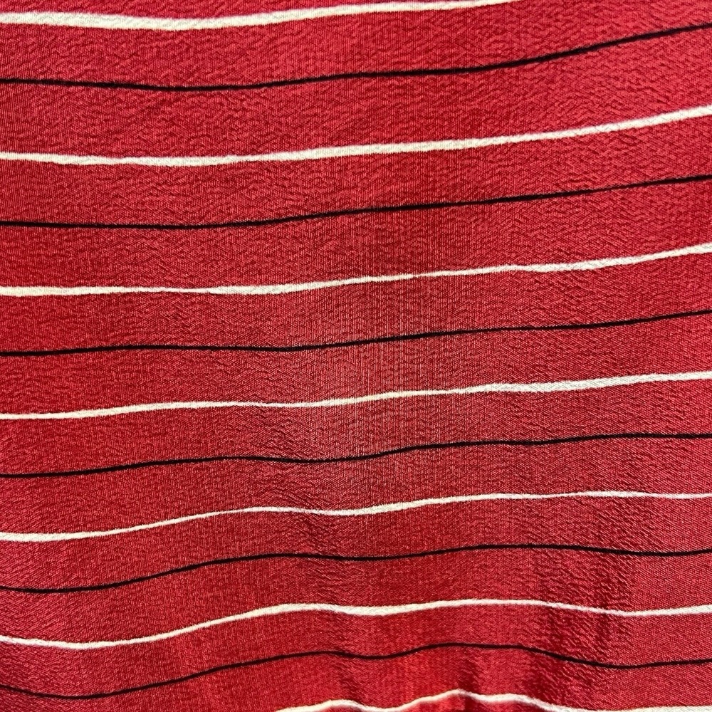 Ann Taylor Red Striped Silk Fit Flare Dress Women Size 14P Sleeveless Round Neck - Picture 5 of 9